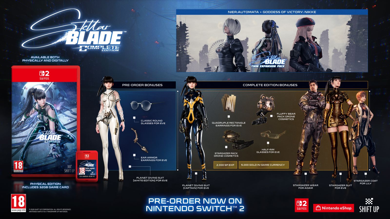 Ilustracja do artykułu: Stellar Blade Complete Edition na Switcha 2. Pudełkowe wydanie na kartridżu